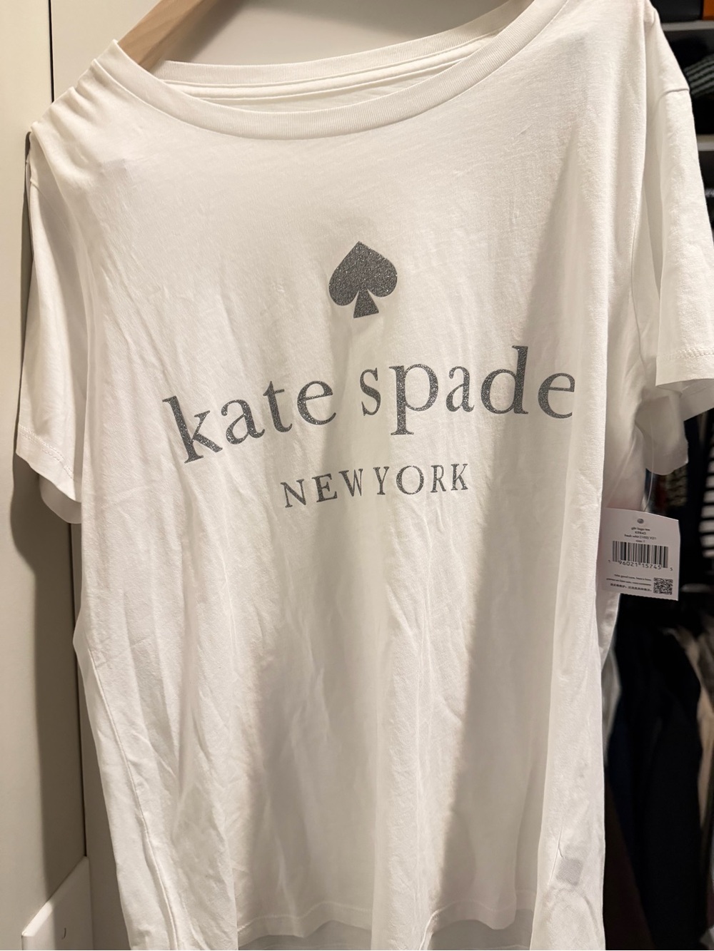 kate spade New York White Logo Tee